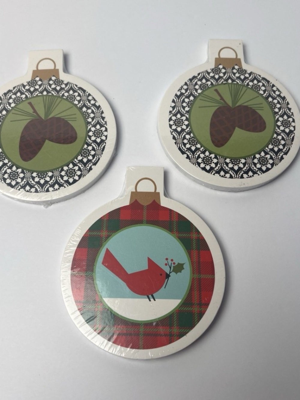 3 Pack Hallmark Holiday Note Pads - 50 Sheets - Ornament Design - Sealed
